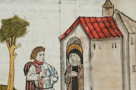 Ommuurde vrouwen in de middeleeuwse stad