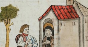 Ommuurde vrouwen in de middeleeuwse stad