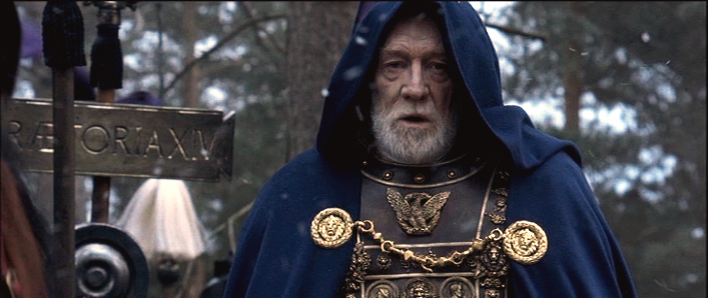 Marcus Aurelius als keizer in de film Gladiator. 