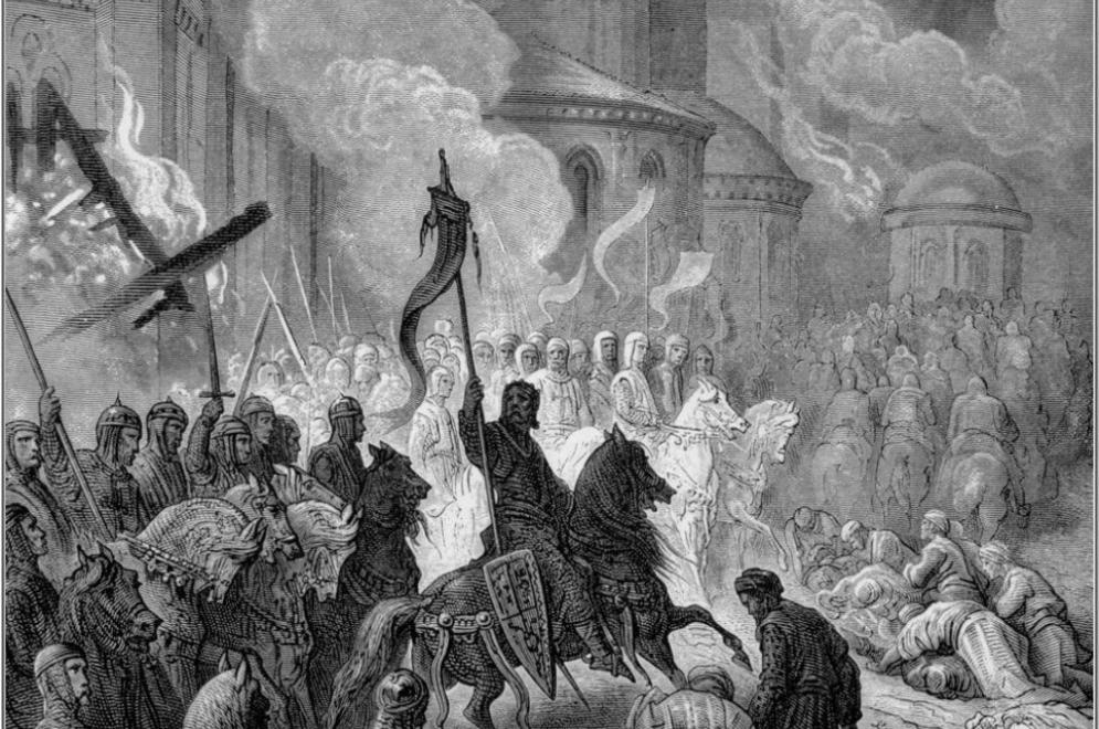 De kruisvaarders trekken Constantinopel binnen. Door Gustave Doré. (Foto: Wikimedia) 