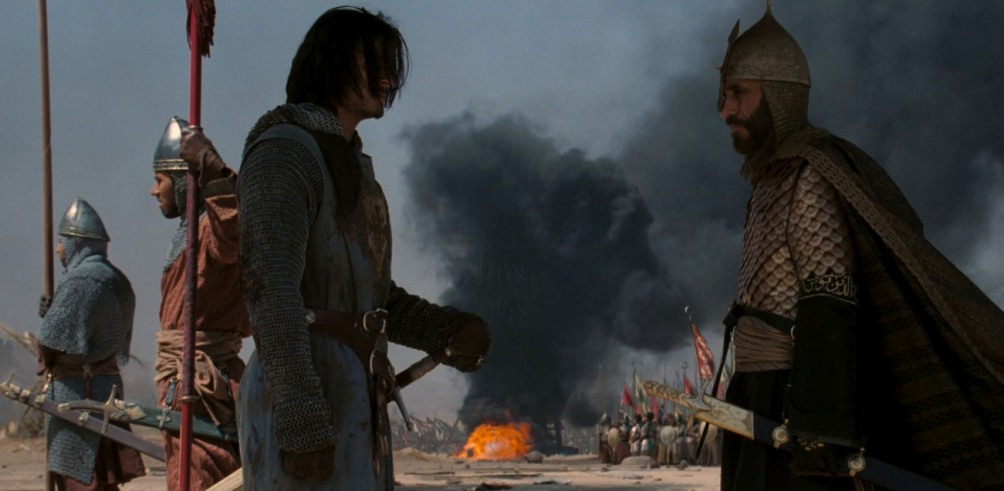 Balian met Saladin in de film Kingdom in Heaven. (foto: Fox Films)