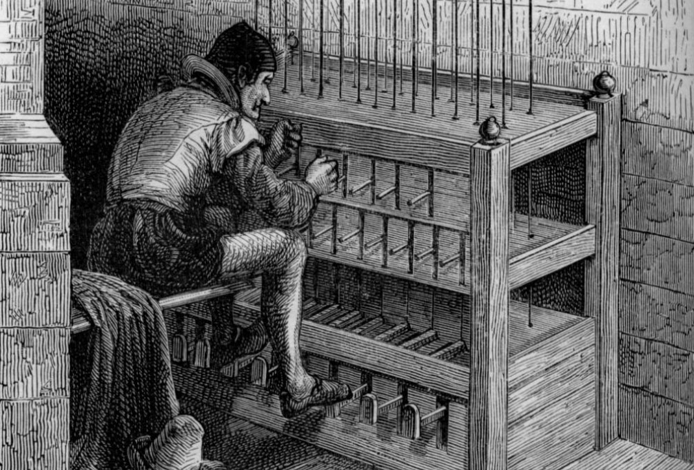 Een beiaardier, tekening uit 1890. (foto: Wikimedia)