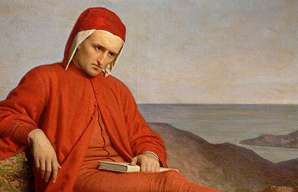 Foto: Dante in ballingschap, door een anonieme schilder
