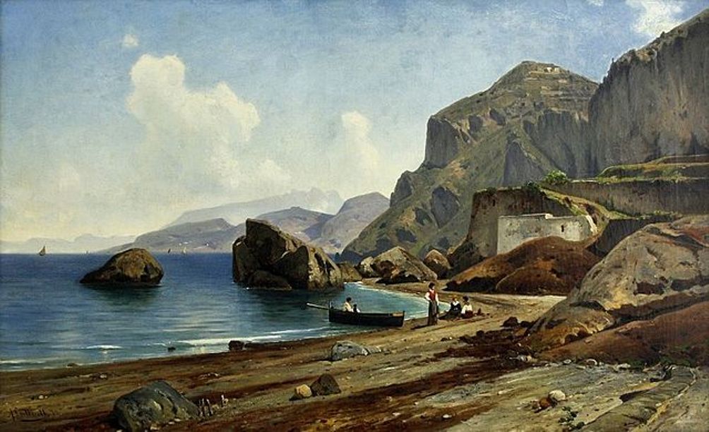 Foto: de kust van Capri, door Ascan Lutteroth (1842-1923)